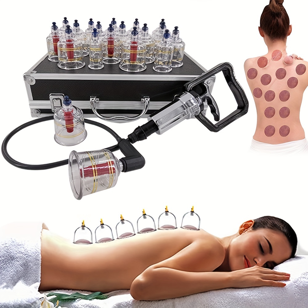 Vacuum Cupping Set Professional Chinese Medical Cups Jars Therapy Suction Cup Vacuum Apparatus Therapy Relax Massagers Curve Suction Massager Pumps