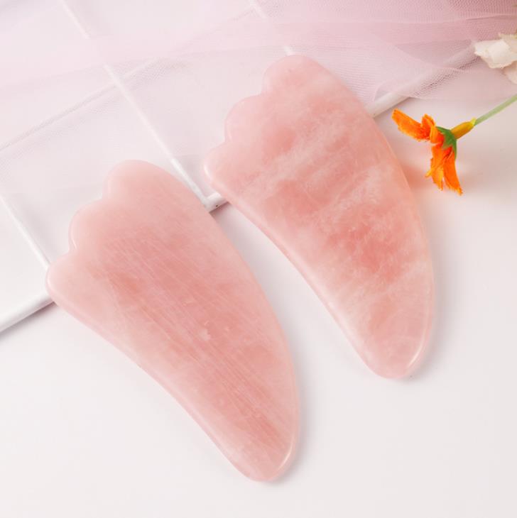 High Quality Gua Sha Tool New Gua Sha Board Pink Body Massage Stone Rose Quartz Tool Gua sha