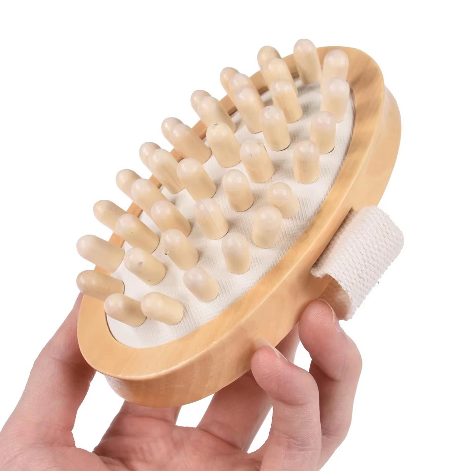 Body Anti Cellulite Brush Wooden Massage Relieve Tense Oil Spa Air Cushion Massage Hair Comb