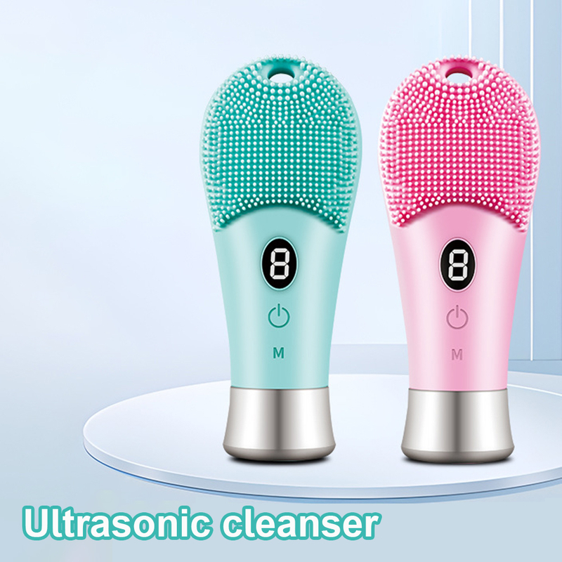 Ultrasonic High Frequency Vibration Home Electric Silicone Face Wash to Clean Pores