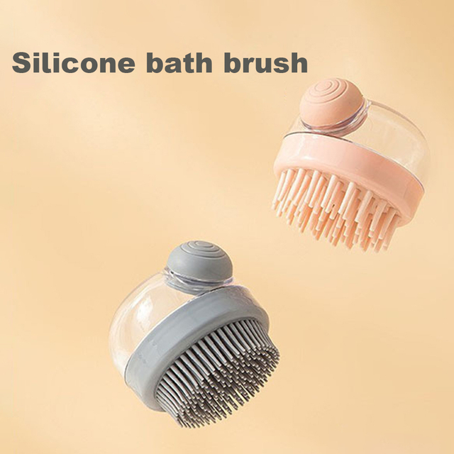 Press shampoo massage comb head bath brush grab head silicone shampoo bath brush