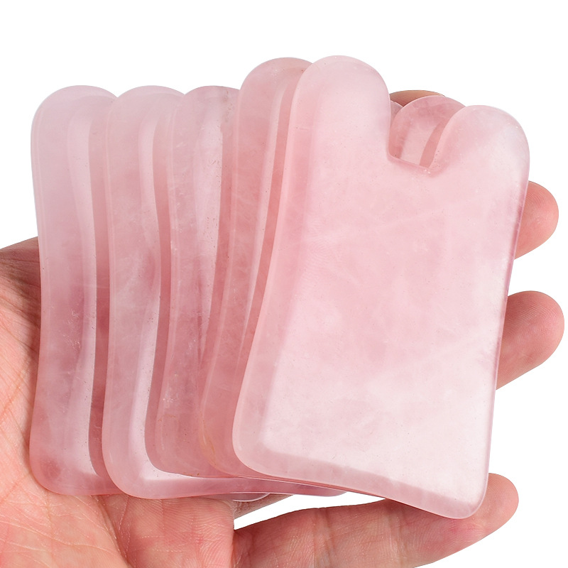 100% Natural Stone Rose Quartz Guasha Board