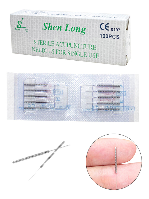 SHENLONG Handle Needles Sujok Needles 0.18X7mm Acupuncture Needle Dry Needling Acupoint Health 100 PCS