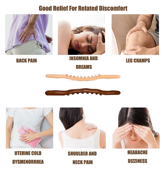 Best Selling Products 2024 8 Beads Wood Therapy Massage Tools Lymphatic Drainage Massager Handheld Massage Stick for Body