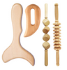 Wood Therapy Massage Tools Kit Home Wooden Roller Gua Sha Manual Fascia Wooden Roller Massager