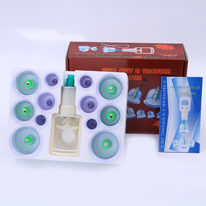 Excellent Choice Premium Quality 12pcs ABC Traditional Chinese Medicine Vacuum Therapy Cupping Set Machine Vacuum Cupping Set