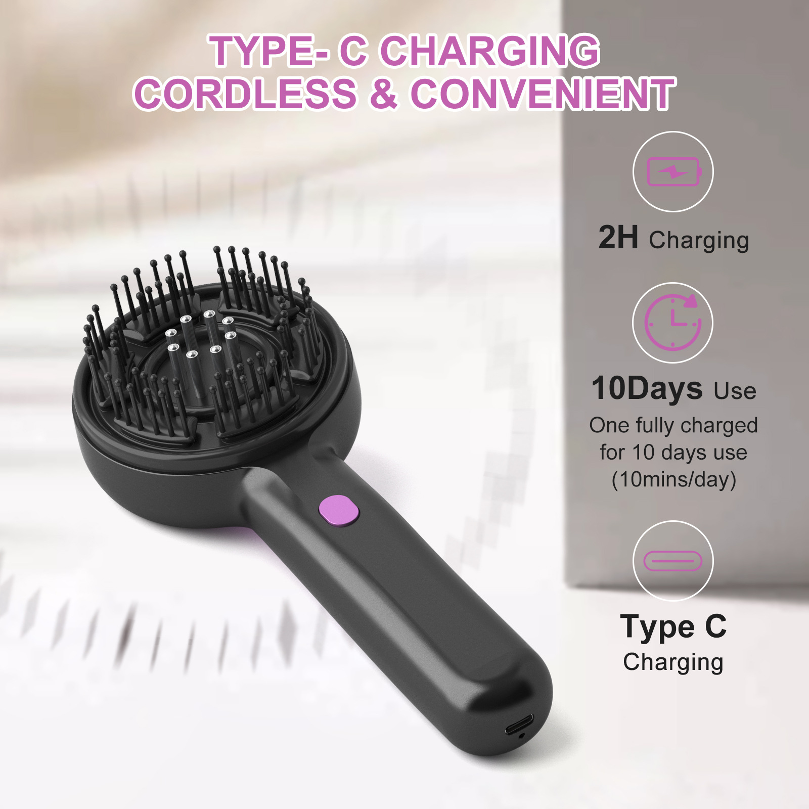 Massage Dry and wet cross-border shampoo brush massager Scalp meridians massage comb clean