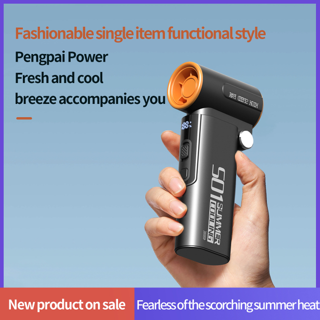 New handheld turbo-violence fan stepless adjustable 100 speed large wind blower portable folding fan